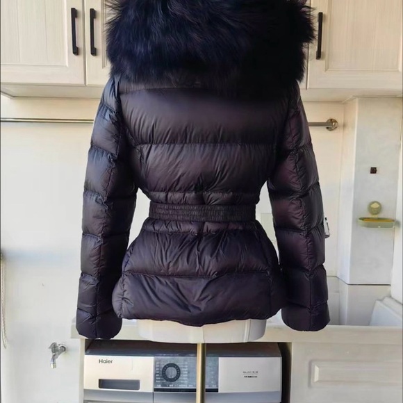 Moncler Boed Black Puffer Jacket with Fur Collar - Picture 7 of 9